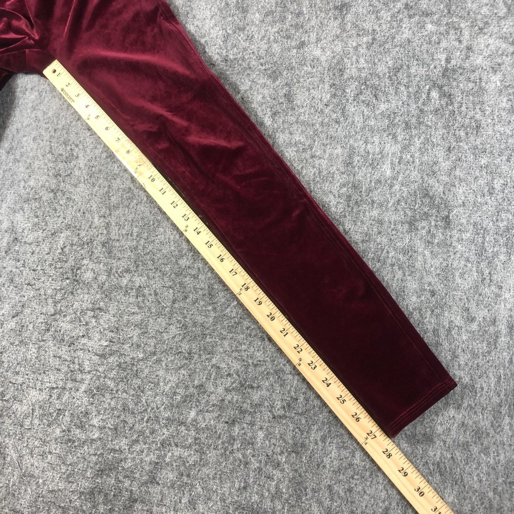 SPANX Velvet Leggings Womens M Red High‎ Rise Slimming Stretch Ankle Pull On - Picture 10 of 16